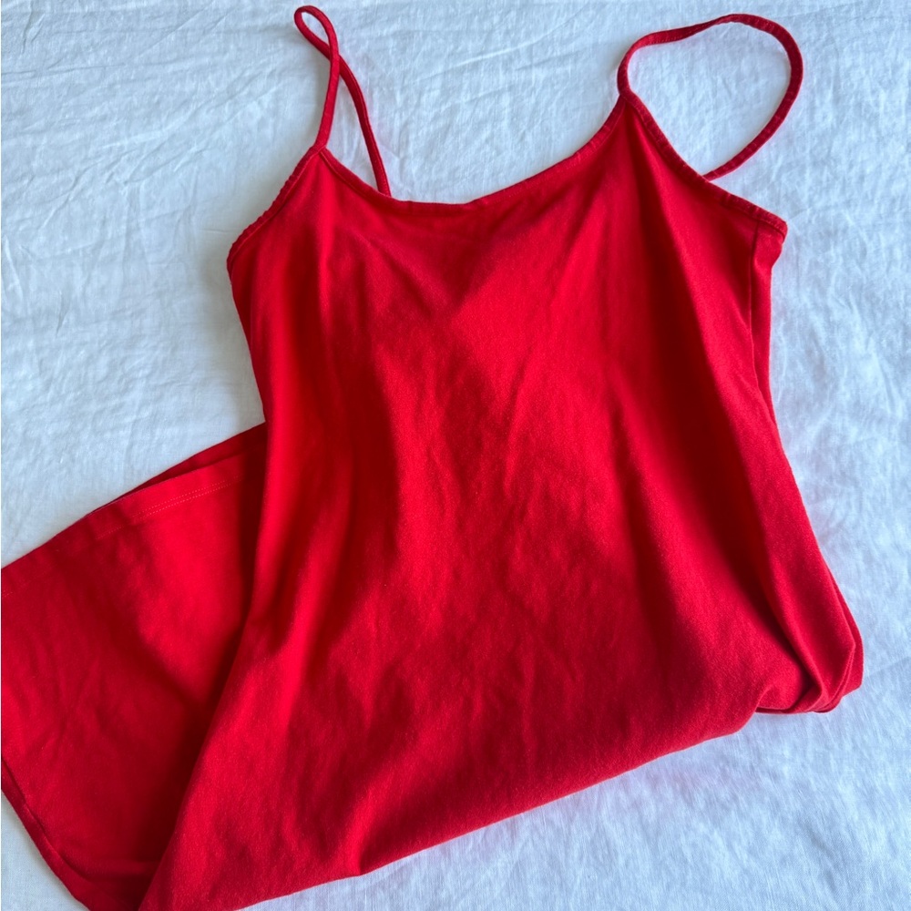 Vibrant Red Spaghetti Strap Dress